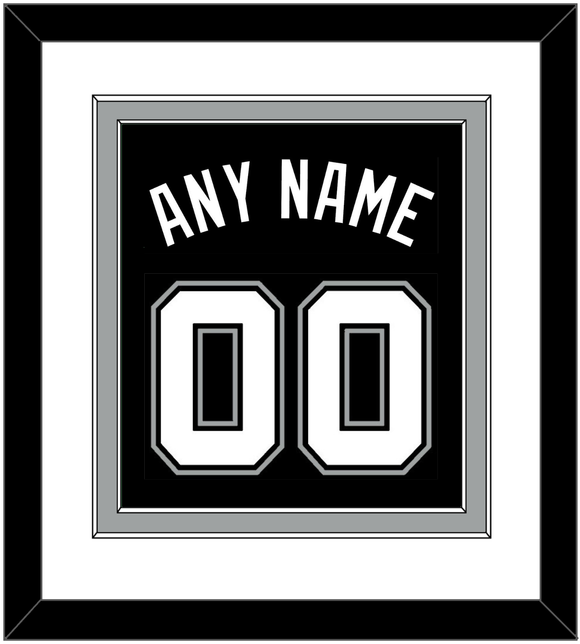 San Antonio Name & Number - Black Icon - Double Mat 1