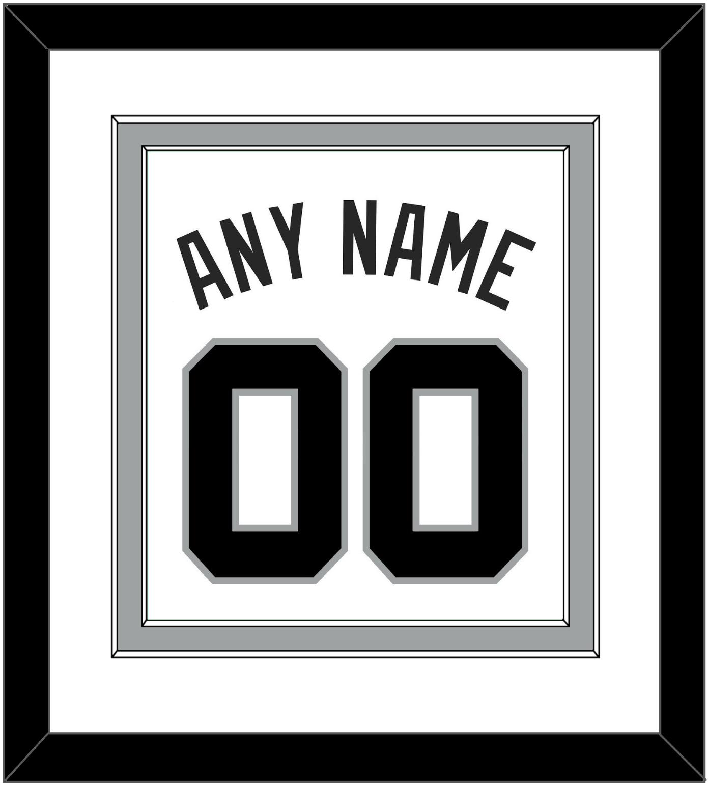 San Antonio Name & Number - Home White (1989-2002) - Signature Tier 1