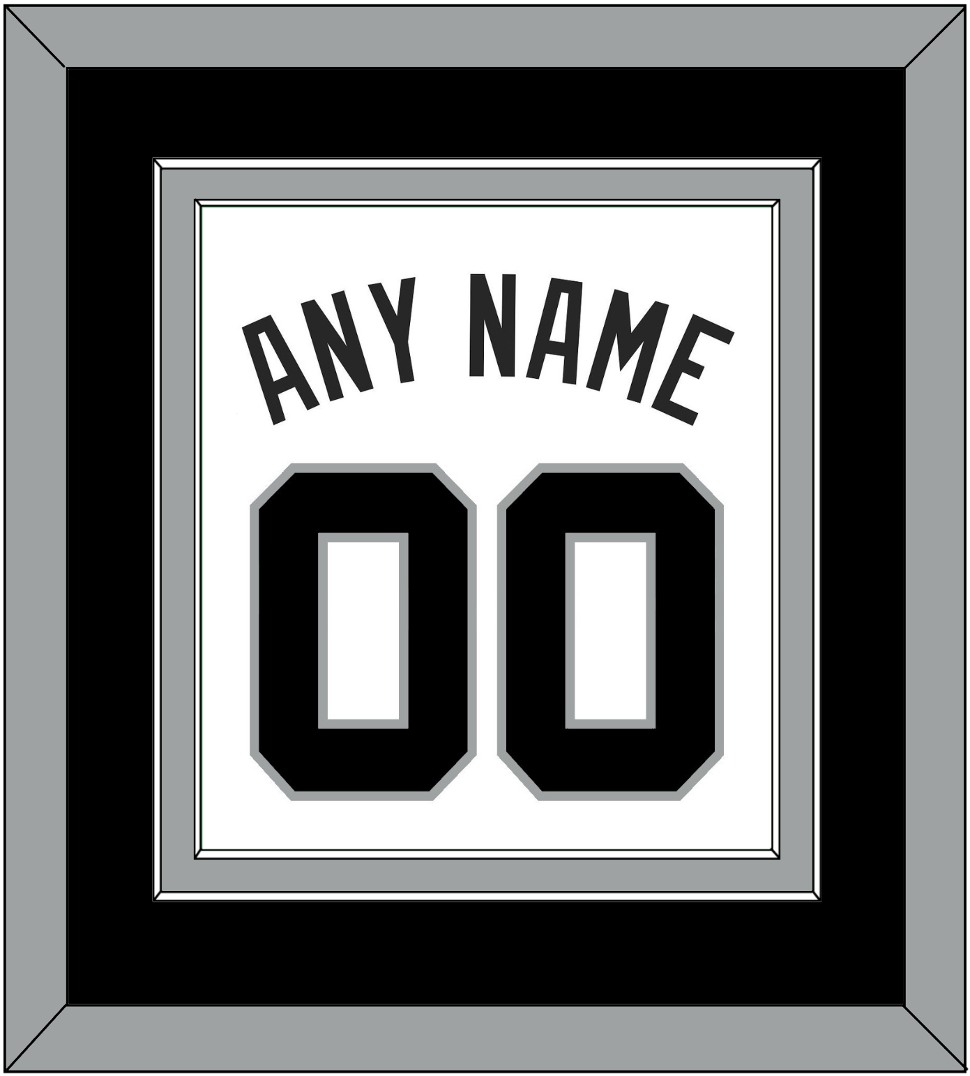 San Antonio Name & Number - Home White (1989-2002) - Signature Tier 2