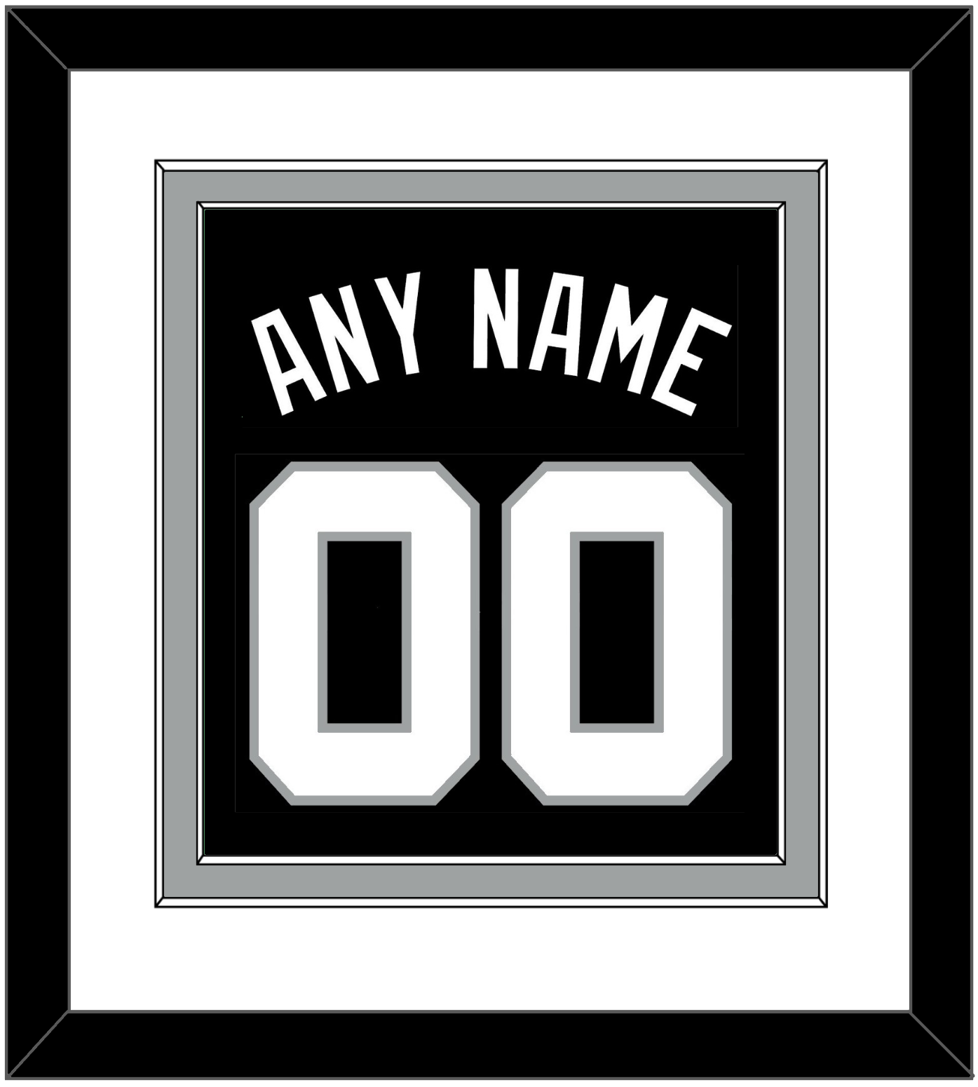 San Antonio Name & Number - Road Black (1989-2002) - Signature Tier 1