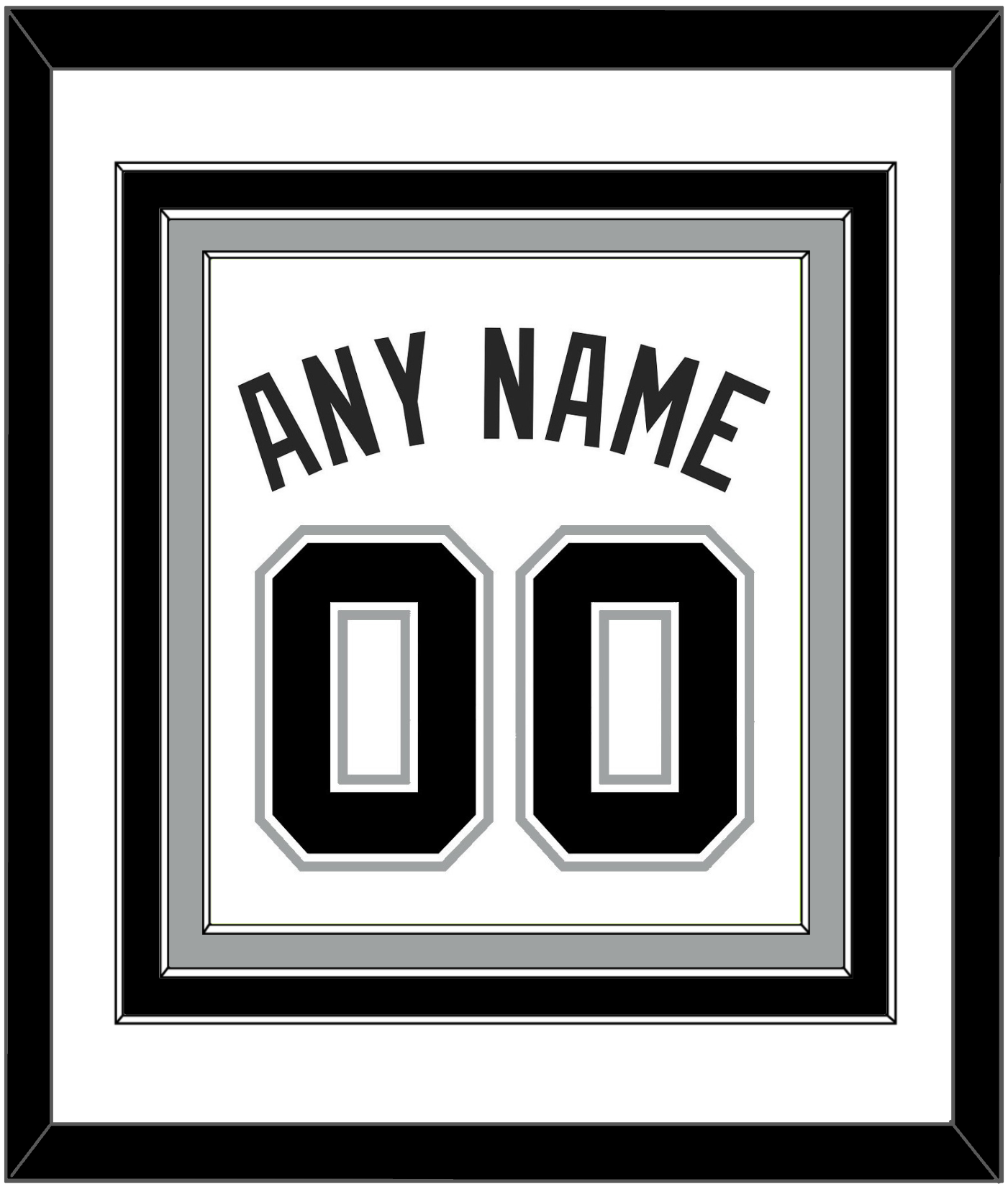 San Antonio Name & Number - White Association - Premier Tier 1
