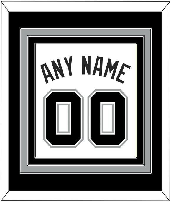 San Antonio Name & Number - White Association - Triple Mat 2