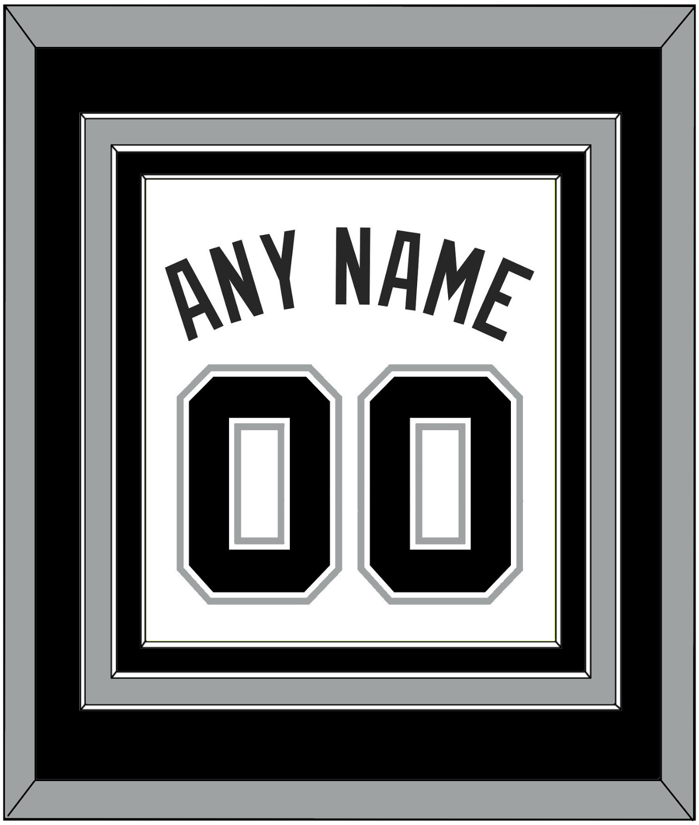 San Antonio Name & Number - White Association - Premier Tier 2