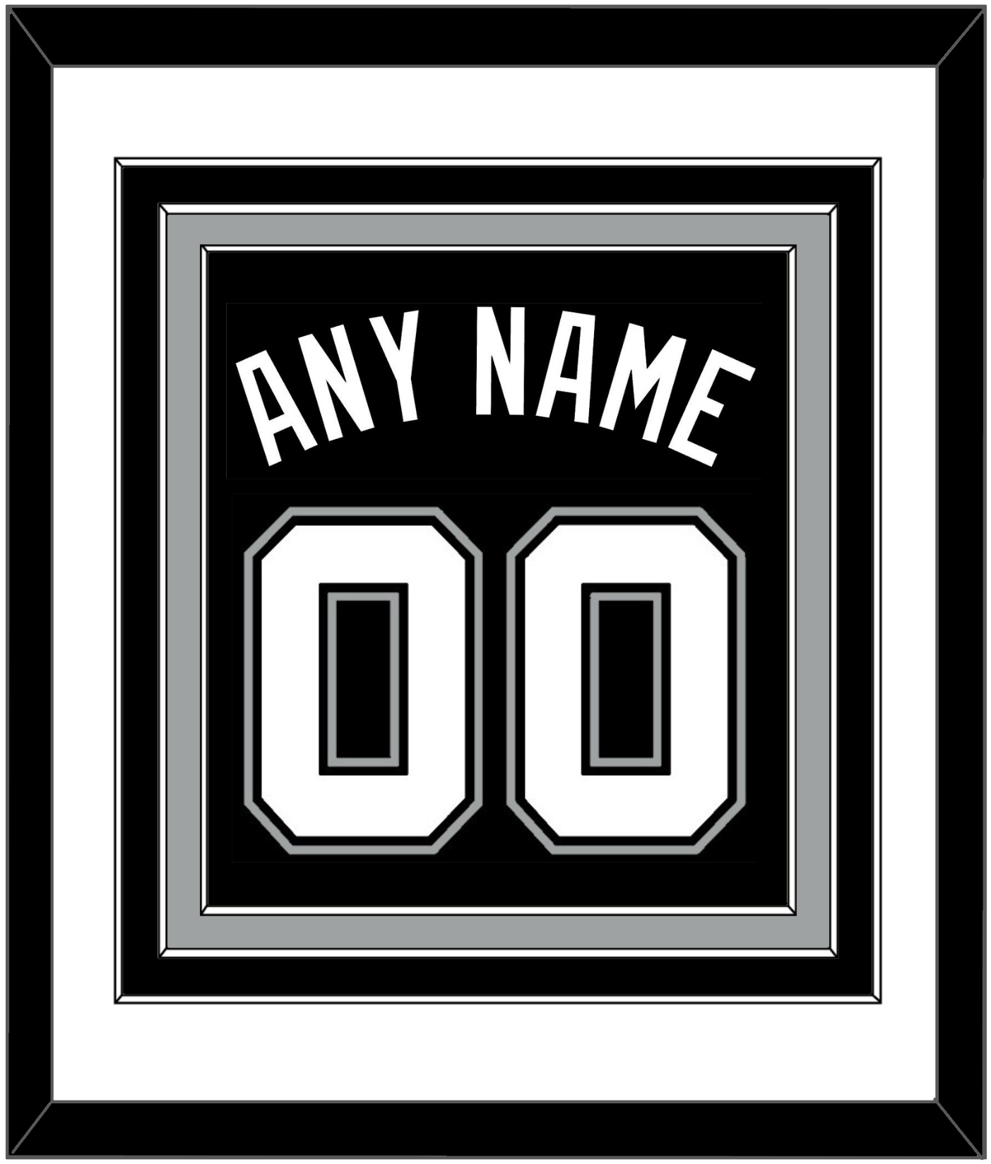 San Antonio Name & Number - Road Black (2002-2017) - Premier Tier 1