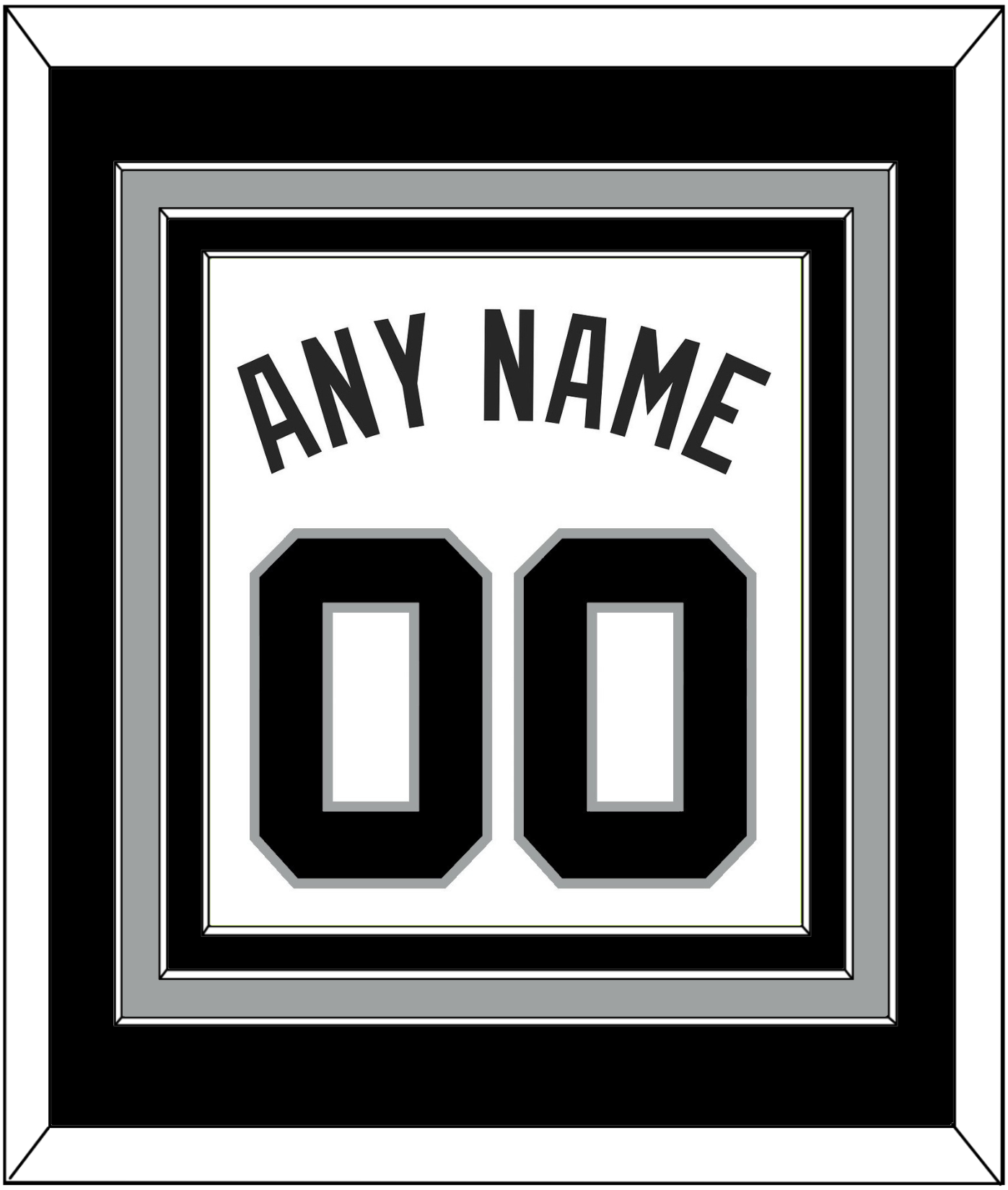 San Antonio Name & Number - Home White (1989-2002) - Premier Tier 2