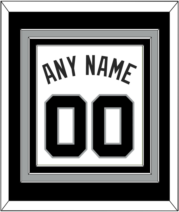 San Antonio Name & Number - Home White (1996-2002) - Triple Mat 2