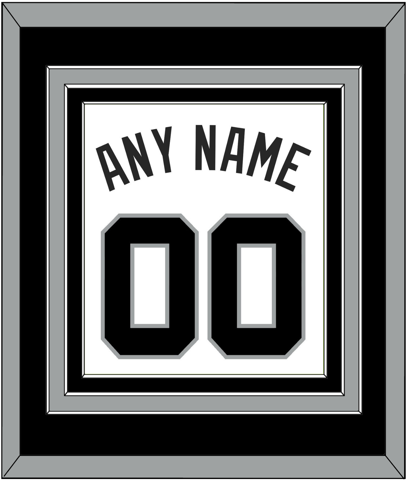 San Antonio Name & Number - Home White (1989-2002) - Premier Tier 2