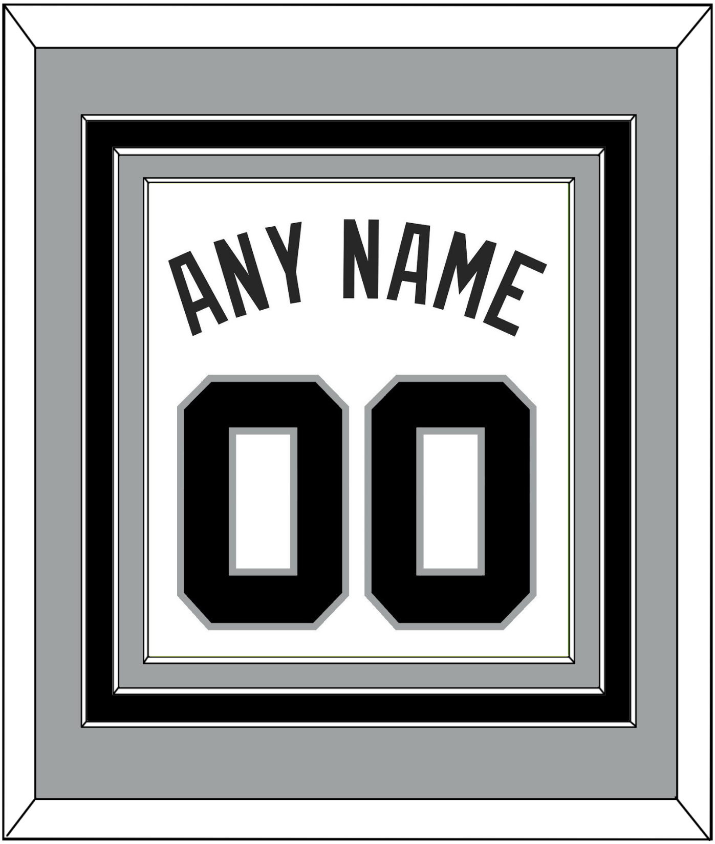San Antonio Name & Number - Home White (1989-2002) - Premier Tier 3
