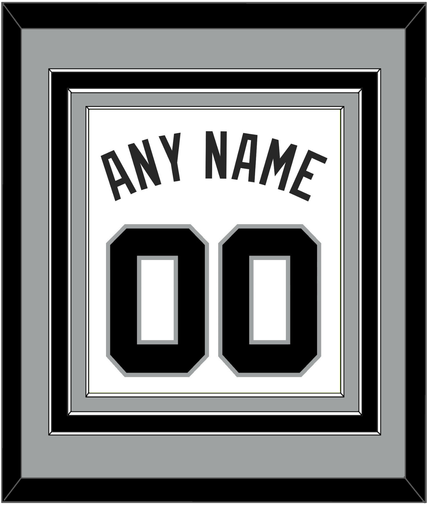 San Antonio Name & Number - Home White (1989-2002) - Premier Tier 3