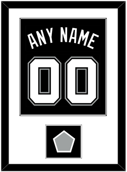 San Antonio Name & Numbers With Champions Trophy Patch - Road Black (2002-2017) - Essential Tier 1