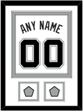 San Antonio Name & Numbers With 2 Champions Banner Patches - Home White (2002-2017) - Double Mat 1