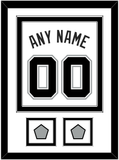 San Antonio Name & Numbers With 2 Champions Banner Patches - Home White (2002-2017) - Double Mat 2
