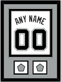 San Antonio Name & Numbers With 2 Champions Banner Patches - Home White (2002-2017) - Double Mat 4