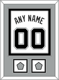 San Antonio Name & Numbers With 2 Champions Banner Patches - Home White (2002-2017) - Double Mat 4