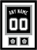 San Antonio Name & Numbers With 2 Champions Trophy Patches - Road Black (2002-2017) - Double Mat 1