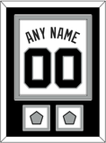 San Antonio Name & Numbers With 2 Champions Trophy Patches - Home White (1989-2002) - Double Mat 4 (Copy)