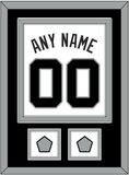 San Antonio Name & Numbers With 2 Finals Patches - Home White (1989-2002) - Double Mat 3