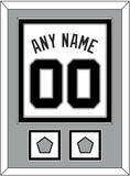 San Antonio Name & Numbers With 2 Finals Patches - Home White (1989-2002) - Double Mat 4