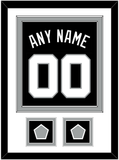 San Antonio Name & Numbers With 2 Champions Trophy Patches - Road Black (1989-2002) - Double Mat 1