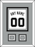 San Antonio Name & Numbers With 2 Champions Banner Patches - Home White (2002-2017) - Triple Mat 3