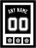 San Antonio Name & Numbers With 3 Champions Banner Patches - Road Black (2002-2017) - Single Mat 1