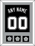 San Antonio Name & Numbers With 3 Champions Banner Patches - Road Black (2002-2017) - Single Mat 2