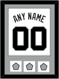 San Antonio Name & Numbers With 3 Champions Banner Patches - Home White (1989-2002) - Single Mat 2