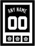 San Antonio Name & Numbers With 3 Champions Banner Patches - Road Black (1989-2002) - Single Mat 1