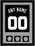 San Antonio Name & Numbers With 3 Champions Trophy Patches - Road Black (1989-2002) - Single Mat 2
