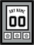 San Antonio Name & Numbers With 3 Champions Banner Patches - Home White (2002-2017) - Double Mat 4