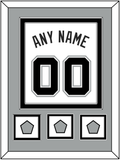 San Antonio Name & Numbers With 3 Champions Banner Patches - Home White (2002-2017) - Double Mat 4