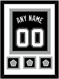 San Antonio Name & Numbers With 3 Champions Trophy Patches - Road Black (2002-2017) - Double Mat 1