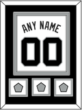 San Antonio Name & Numbers With 3 Champions Trophy Patches - Home White (1989-2002) - Double Mat 3