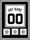 San Antonio Name & Numbers With 3 Champions Trophy Patches - Home White (1989-2002) - Double Mat 3