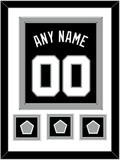 San Antonio Name & Numbers With 3 Champions Trophy Patches - Road Black (1989-2002) - Double Mat 1