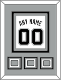 San Antonio Name & Numbers With 3 Champions Banner Patches - Home White (2002-2017) - Triple Mat 3