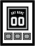 San Antonio Name & Numbers With 3 Champions Banner Patches - Road Black (2002-2017) - Triple Mat 1