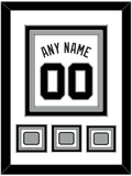 San Antonio Name & Numbers With 3 Champions Banner Patches - Home White (1989-2002) - Triple Mat 1