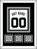 San Antonio Name & Numbers With 3 Champions Banner Patches - Home White (1989-2002) - Triple Mat 2