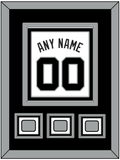 San Antonio Name & Numbers With 3 Champions Banner Patches - Home White (1989-2002) - Triple Mat 2