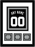 San Antonio Name & Numbers With 3 Champions Banner Patches - Road Black (1989-2002) - Triple Mat 1