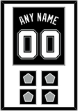 San Antonio Name & Numbers With 4 Champions Banner Patches - Road Black (2002-2017) - Single Mat 1