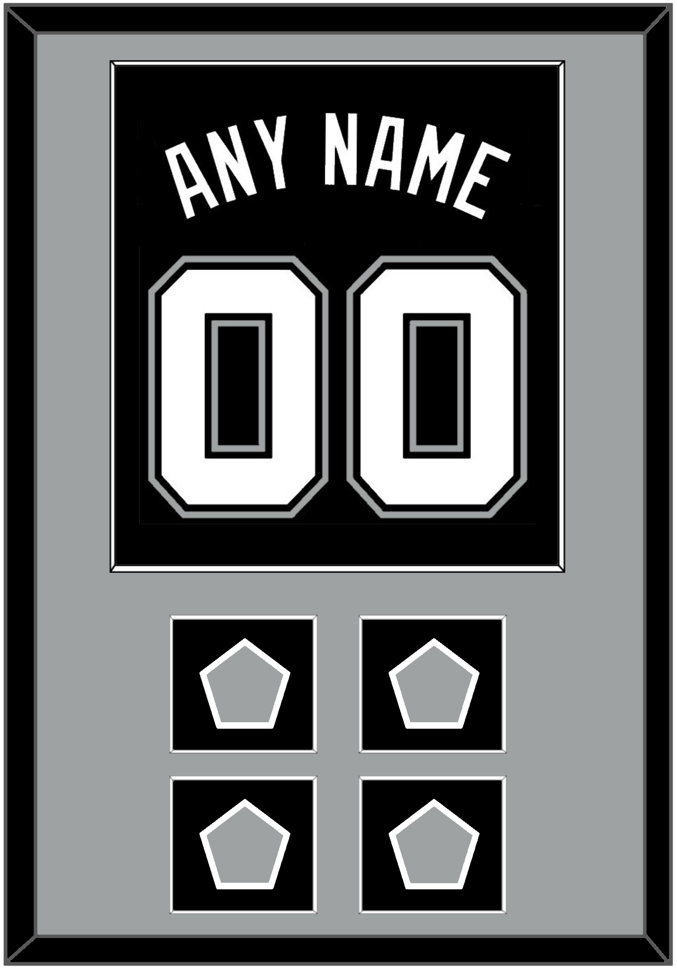 San Antonio Name & Numbers With 4 Finals Patches - Road Black (2002-2017) - Essential Tier 2