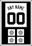 San Antonio Name & Numbers With 4 Champions Trophy Patches - Home White (1989-2002) - Single Mat 1