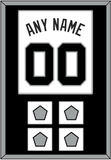 San Antonio Name & Numbers With 4 Champions Trophy Patches - Home White (1989-2002) - Single Mat 1
