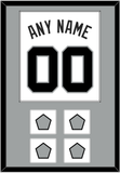 San Antonio Name & Numbers With 4 Champions Banner Patches - Home White (1989-2002) - Single Mat 2