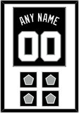 San Antonio Name & Numbers With 4 Champions Banner Patches - Road Black (1989-2002) - Single Mat 1