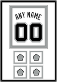 San Antonio Name & Numbers With 4 Champions Banner Patches - Home White (2002-2017) - Double Mat 1