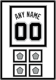 San Antonio Name & Numbers With 4 Champions Banner Patches - Home White (2002-2017) - Double Mat 2