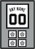 San Antonio Name & Numbers With 4 Champions Banner Patches - Home White (2002-2017) - Double Mat 4